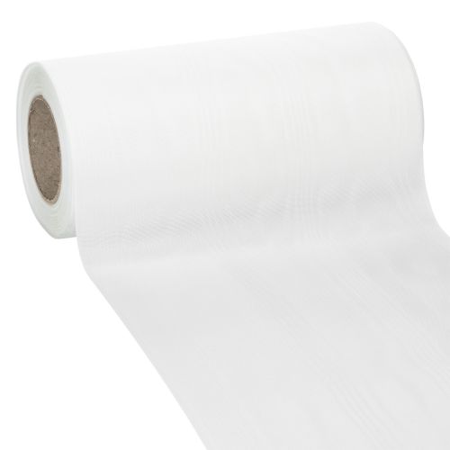 Fita branca para coroa de flores, 200 mm de largura, rolo de 25 m, fita de luto, fita para laço, fita decorativa para arranjos florais fúnebres e outras ocasiões. comprar | Floristik24.pt