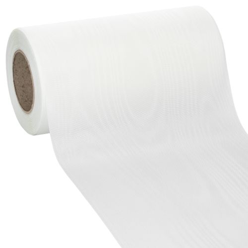 Floristik24 Fita branca para coroa de flores em funerais, 175 mm de largura, 25 m de comprimento, fita de acetato de alta qualidade.