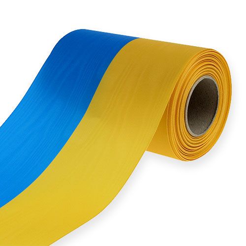 Itens Coroas fitas moiré azul-amarelo 150 mm