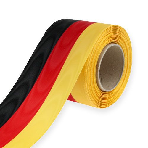 Floristik24 Fitas para guirlanda Moiré preto-vermelho-dourado 75 mm