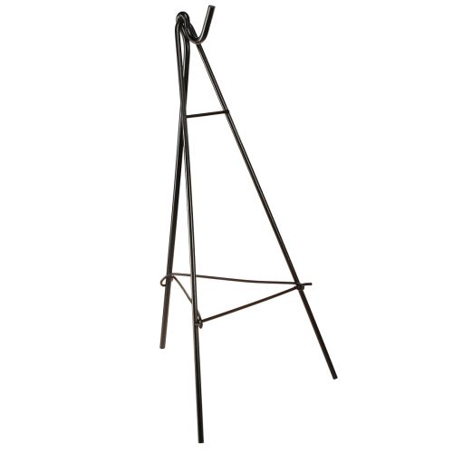 Suporte para coroa de pé com gancho cavalete em metal preto H56cm