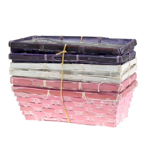 Itens Cesto de batatas fritas quadrado roxo/branco/rosa 6 un