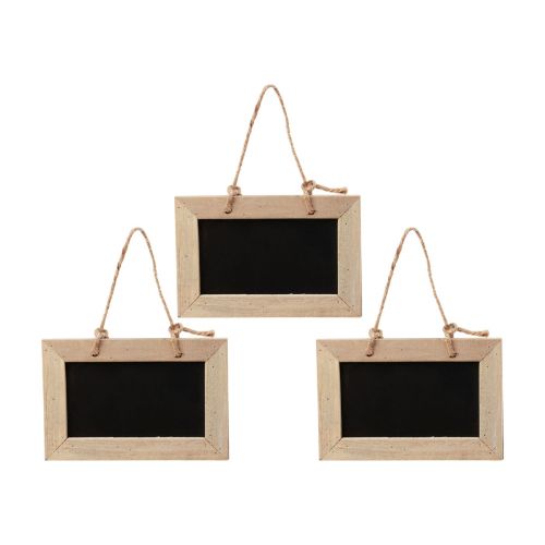 Floristik24 Quadros-negros para pendurar tábua de madeira natural 15x10cm 5 unidades