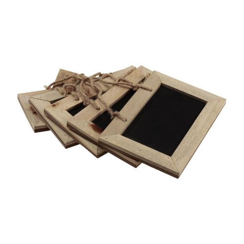 Floristik24 Quadros-negros para pendurar tábua de madeira natural 15x10cm 5 unidades