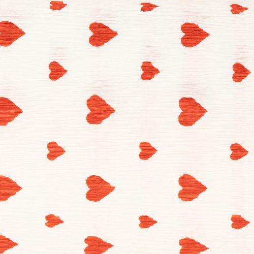 Itens Papel Crepom com Corações Crepe Florista Dia das Mães Vermelho, Branco 50×250cm