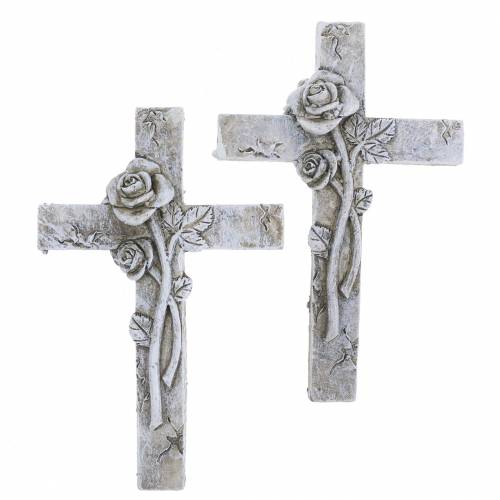 Floristik24 Cruz de decoração de sepultura 7,5 cm x 11 cm 4 unidades