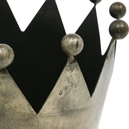 Itens Coroa Deco decoração de mesa em metal cinza Ø15cm A15cm