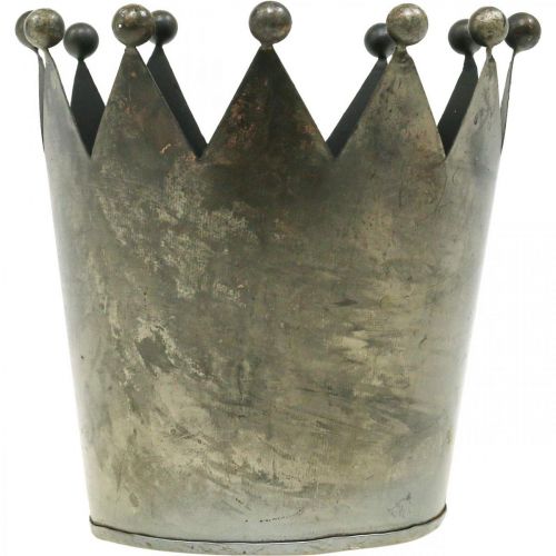 Itens Coroa Deco decoração de mesa em metal cinza Ø15cm A15cm