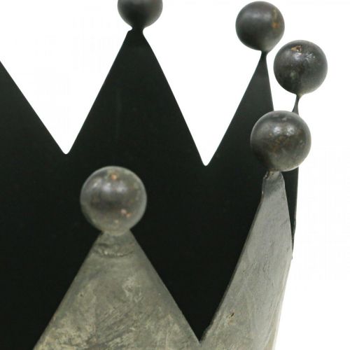 Itens Coroa Deco decoração de mesa em metal cinza Ø12,5cm A12cm