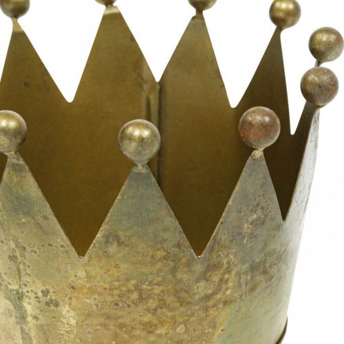 Floristik24 Coroa Deco decoração de mesa de metal estilo latão antigo Ø14cm A9cm