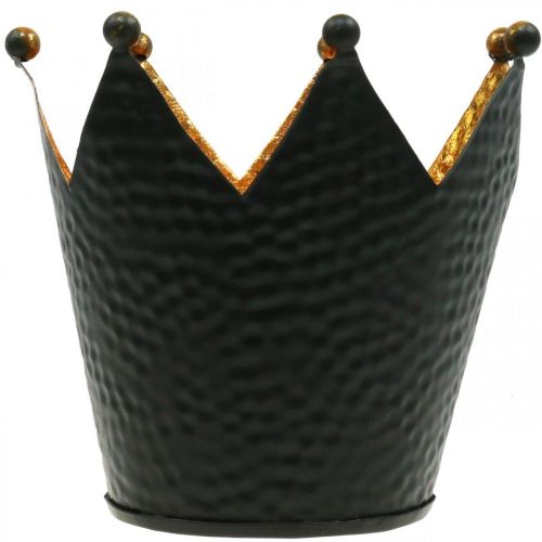 Floristik24 Suporte de tealight coroa ouro preto decoração de mesa de metal H13.5cm