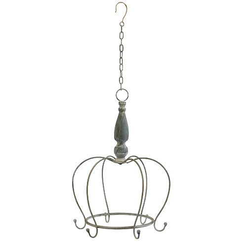 Floristik24 Coroa suspensa cinza Ø30cm Alt.45,5cm