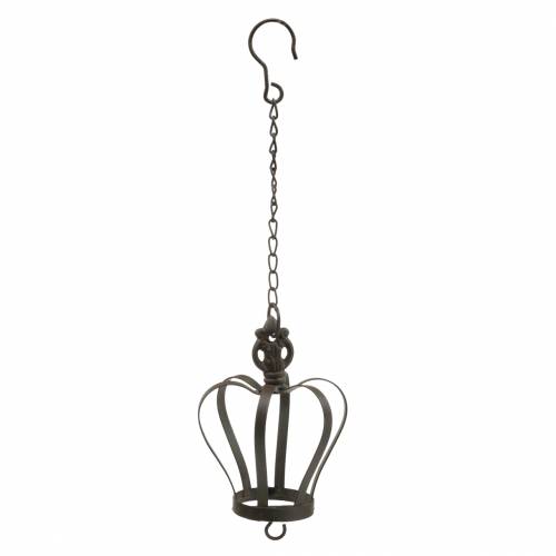 Itens Coroa de metal para pendurar com gancho castanho enferrujado Ø11cm A17cm
