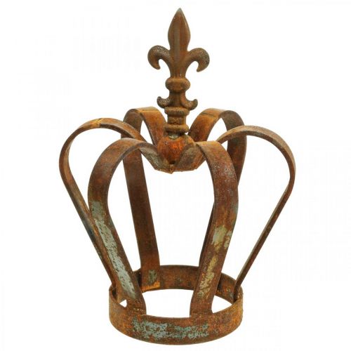 Floristik24 Coroa decorativa vintage decoração em metal pátina Ø20cm Alt.28cm