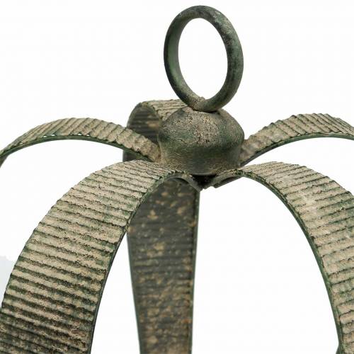 Floristik24 Coroa decorativa de metal antigo verde musgo, bege Ø28cm Alt.36,5cm