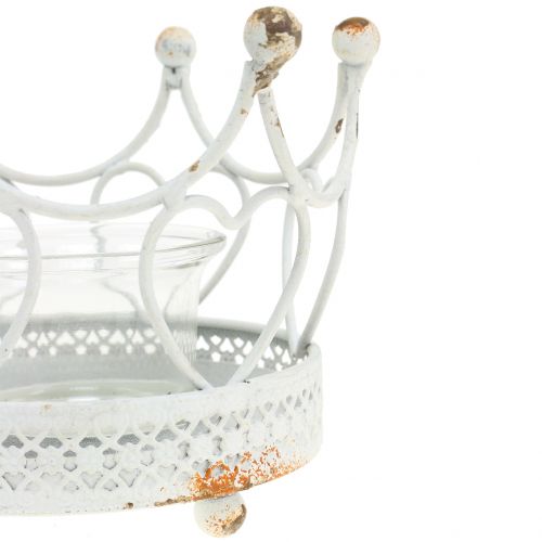Floristik24 Tealight titular coroa branca Ø13cm H9,5cm