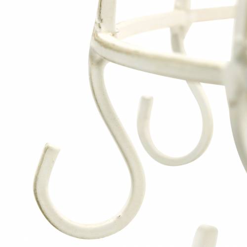 Itens Coroa decorativa com gancho para pendurar branca Ø29cm