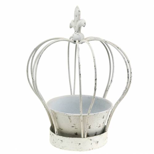Coroa com casca de metal decoração branca Alt.26cm