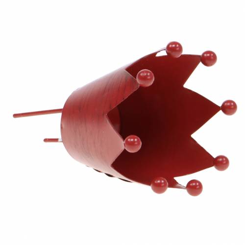 Floristik24 Coroa porta-vela para colar vermelho Ø7,5cm Alt.11cm
