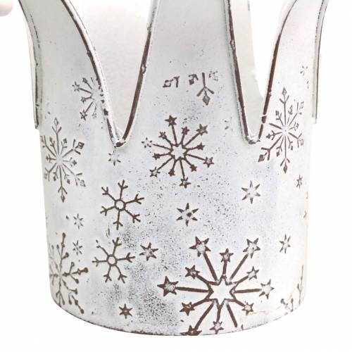 Floristik24 Coroa de metal branco, ferrugem Ø13,5 / 17,5cm, conjunto de 2