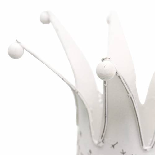 Floristik24 Coroa de metal branco, ferrugem Ø13,5 / 17,5cm, conjunto de 2