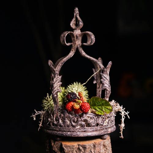 Floristik24 Bandeja de coroa antiga Ø18cm Alt.28cm