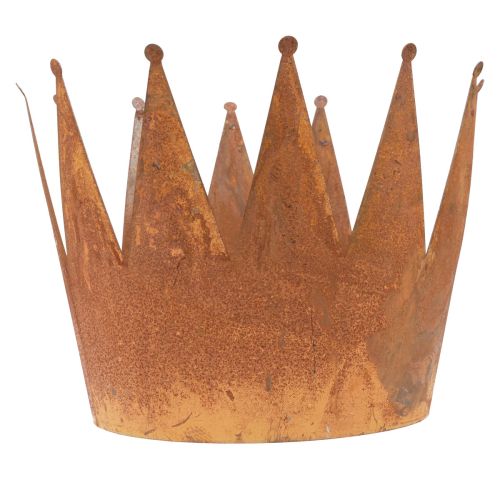 Floristik24 Vaso de planta ferrugem tigela decorativa de metal coroa decorativa vintage Ø30cm