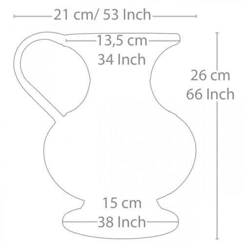 Floristik24 Jarro Deco com aspecto antigo e decoração de jardim em metal vintage Alt.26cm