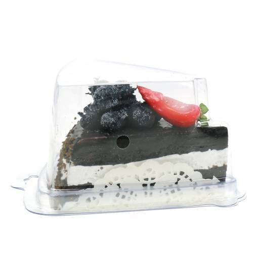 Floristik24 Pedaço de bolo de chocolate artificial de 10 cm