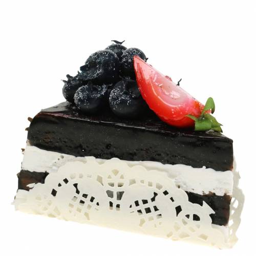 Floristik24 Pedaço de bolo de chocolate artificial de 10 cm