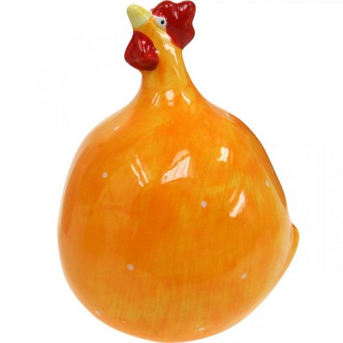 Floristik24 Frango Decorativo Cerâmica, Frango Engraçado Decoração de Páscoa H10,5cm Variado 6pcs