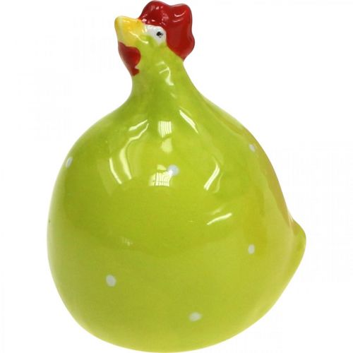 Floristik24 Figura decorativa de frango em cerâmica de Páscoa colorido sortido H6cm 6 unidades