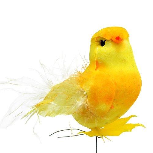 Floristik24 Pintainho em fio amarelo 5.5cm 12pcs