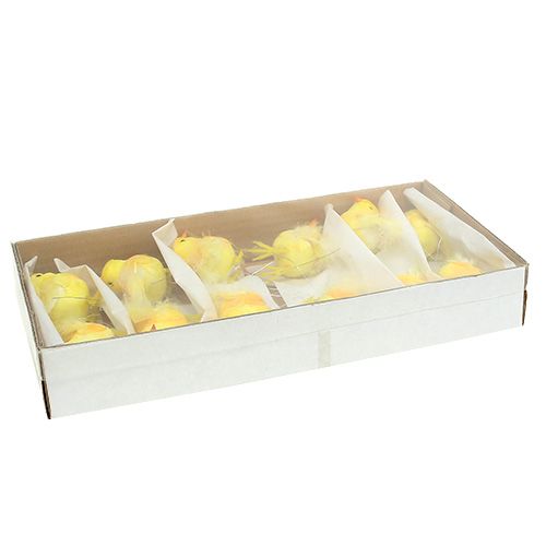 Floristik24 Pintainho em fio amarelo 5.5cm 12pcs