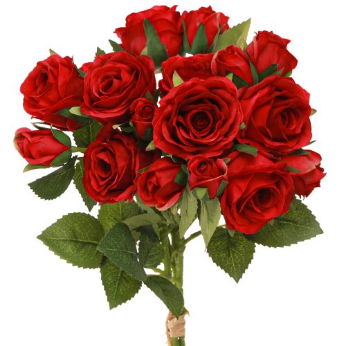 Itens Decoração Artificial Rosas Vermelho Brilhante Ø4cm L45cm 3 pcs
