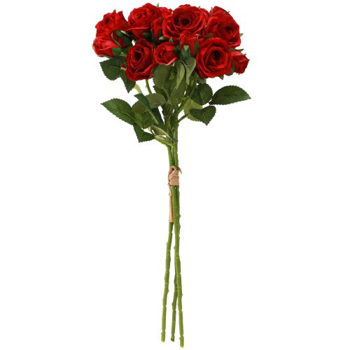 Itens Decoração Artificial Rosas Vermelho Brilhante Ø4cm L45cm 3 pcs