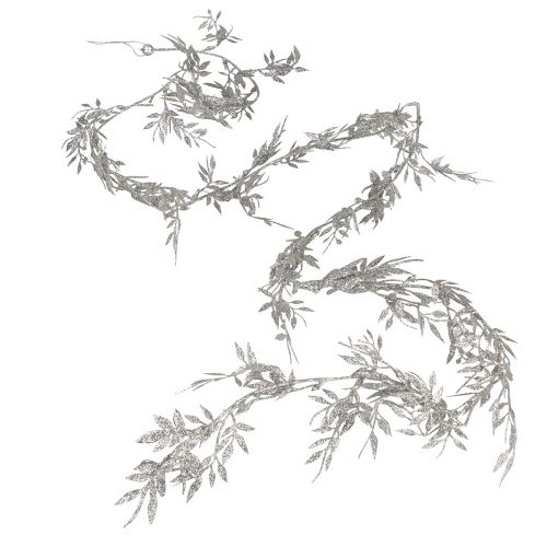 Itens Guirlanda artificial com glitter prateado guirlanda de folhas de samambaia 180 cm 3 unidades
