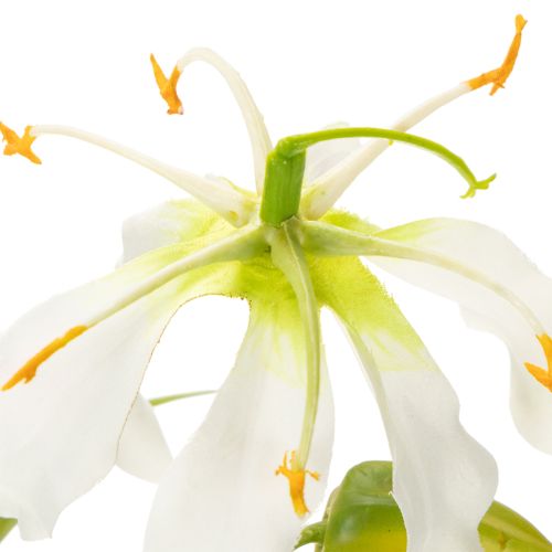 Flor artificial Gloriosa, branca e amarela, elegante ramo florido para decoração, 80 cm, 3 peças. | Floristik24.pt