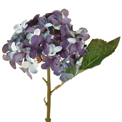 Decoração de hortênsia artificial, flor artificial azul e roxa, 34 cm, 2 peças