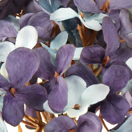 Itens Decoração de hortênsia artificial, flor artificial azul e roxa, 34 cm, 2 peças