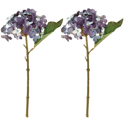 Itens Decoração de hortênsia artificial, flor artificial azul e roxa, 34 cm, 2 peças