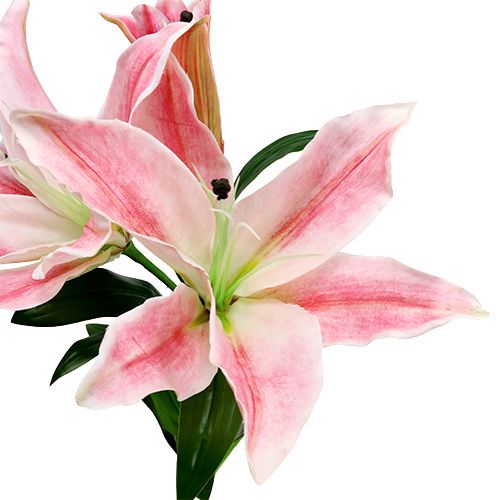 Floristik24 Lírio Artificial Rosa Real Touch 100cm