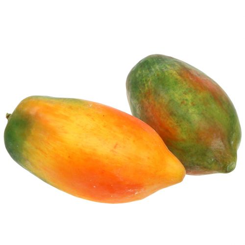 Mamão artificial de 13 cm e 14 cm amarelo, verde 2 unidades