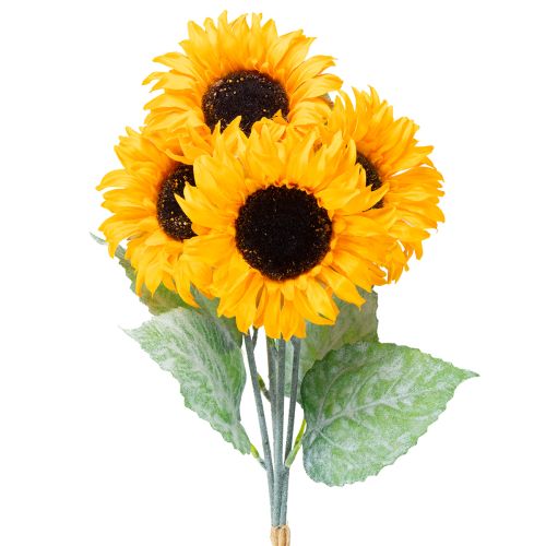 Floristik24 Decoração de Girassol Artificial com Folhas Amarelas 58cm 4 peças