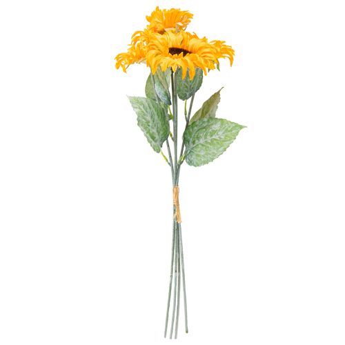 Itens Decoração de Girassol Artificial com Folhas Amarelas 58cm 4 peças