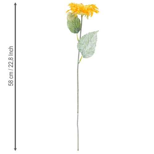 Itens Decoração de Girassol Artificial com Folhas Amarelas 58cm 4 peças