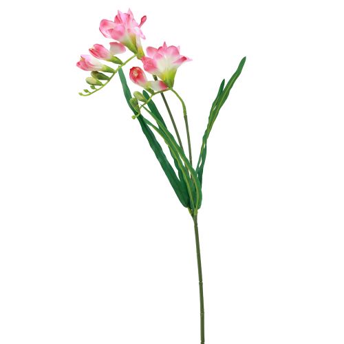 Floristik24 Flores artificiais de jardim Freesia Rosa 58cm