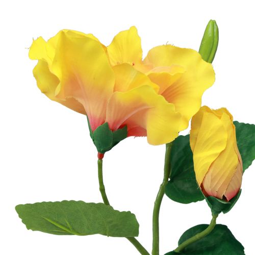 Itens Flores Artificiais Hibisco Amarelo 62cm