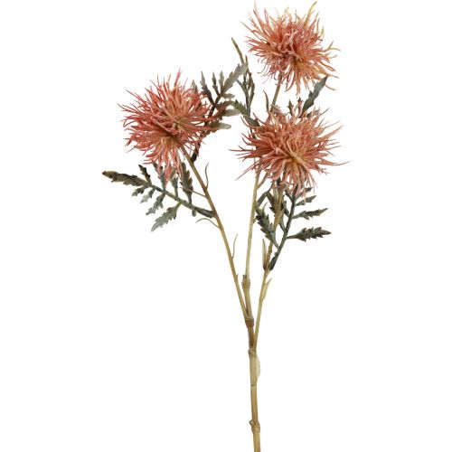 Itens Flores artificiais de knapweed outono 3 flores vermelhas 48cm