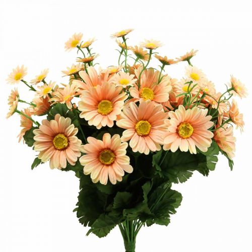 Itens Margaridas artificiais buquê de flores artificiais Laranja Pêssego 44cm